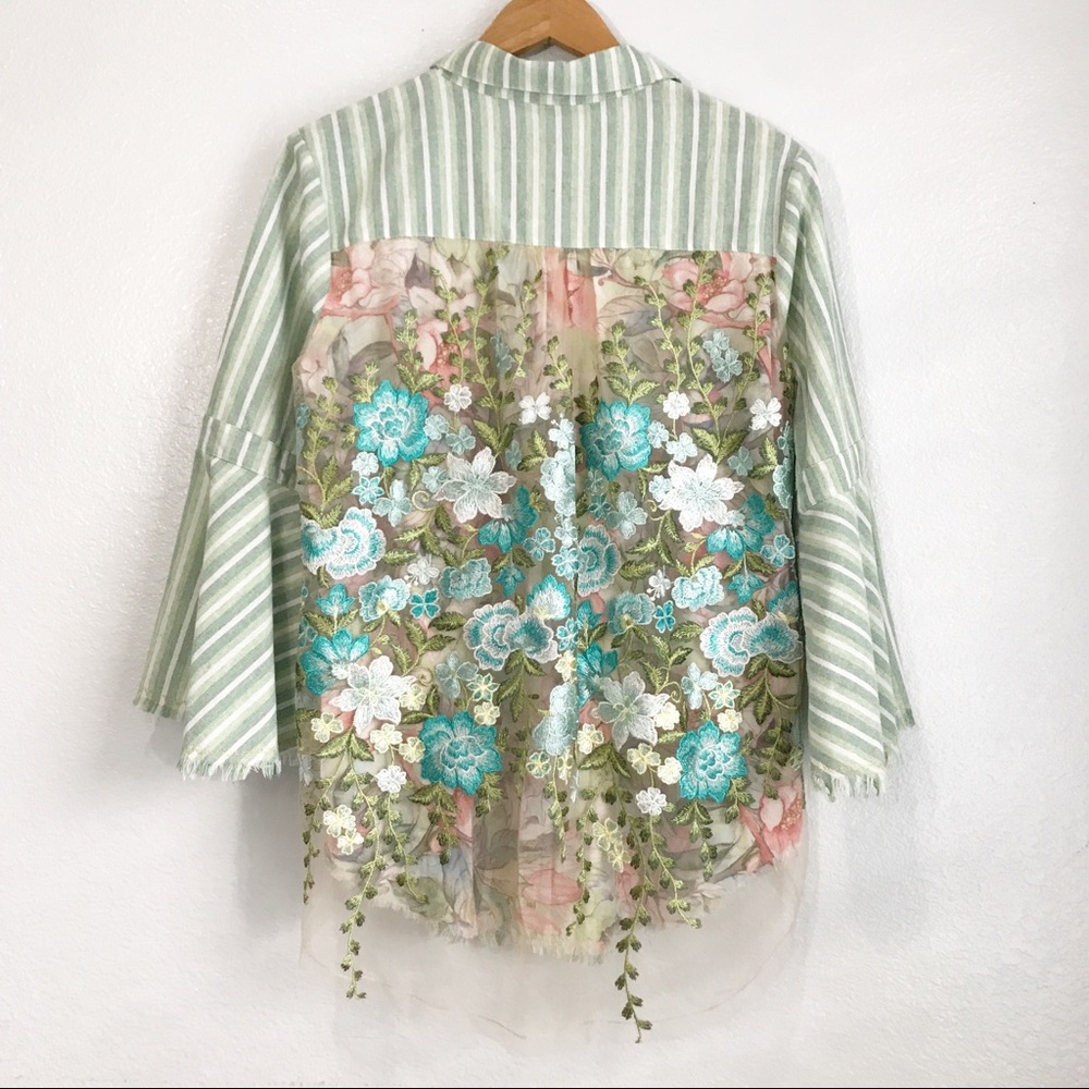 ‼️SOLD‼️Aratta Silent Journey Green Lace Top - Picture 4 of 8